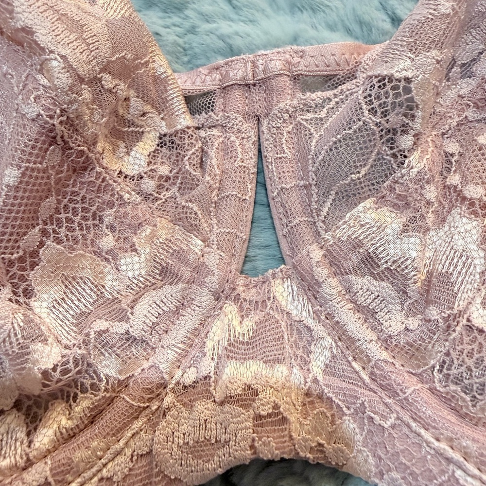 Panache Sabrina High Apex Balconette Underwire Lace Bra Dusty Pink Size 34E NWOT - Picture 3 of 8